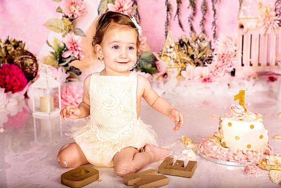 cake smash bohemian birthday one year old party photography london