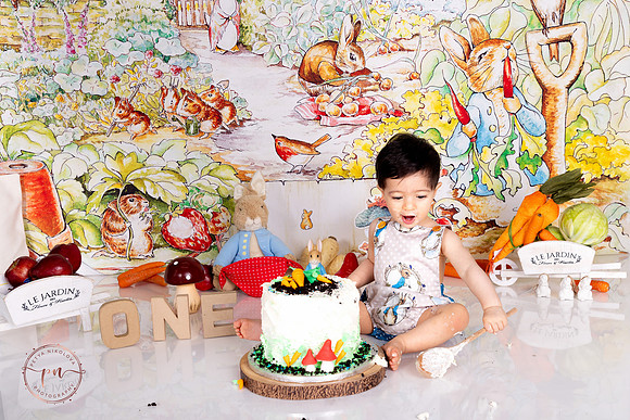 peter rabbit cake smash images studio family kids photography